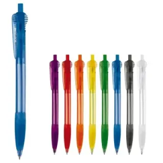 Cosmo ball pen transparent rubber round clip - LT87624 (gadzety reklamowe)